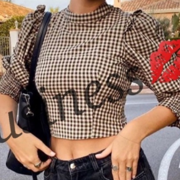 Zara Plaid Top - Picture 3 of 11